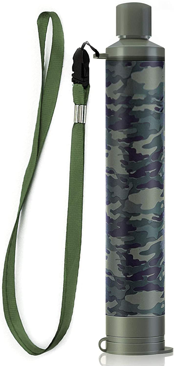Camo Water Filter Straw for Survival and Travel