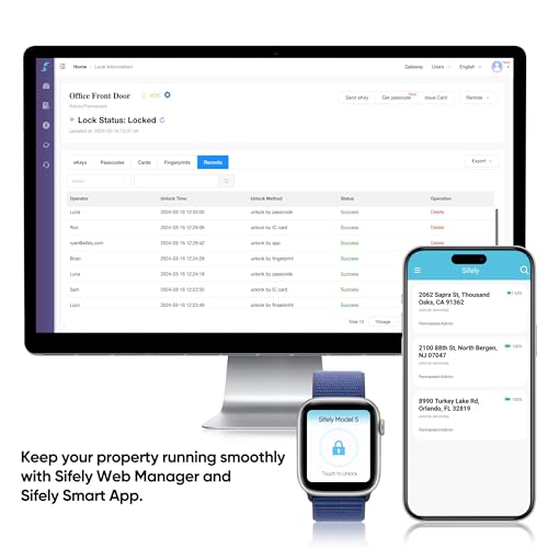 Sifely Fingerprint Smart Door Lock - Keyless Entry