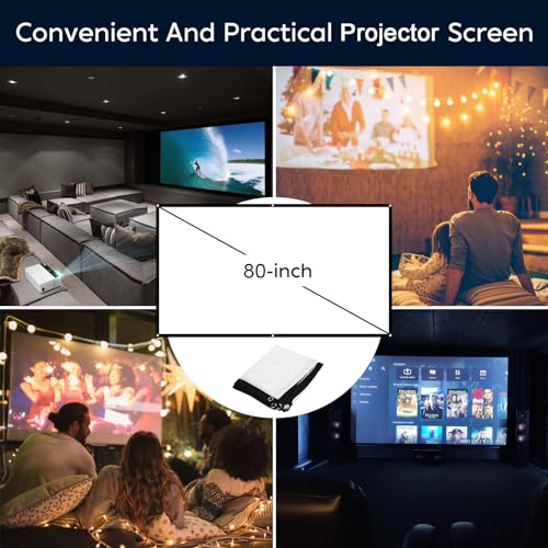 Upgraded 1080P Mini Bluetooth Projector with Screen