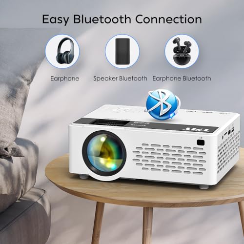 Upgraded 1080P Mini Bluetooth Projector with Screen