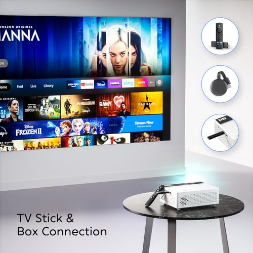 Upgraded 1080P Mini Bluetooth Projector with Screen
