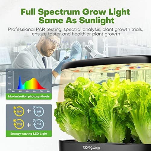 12-Pod Indoor Hydroponics Growing System with LED Light