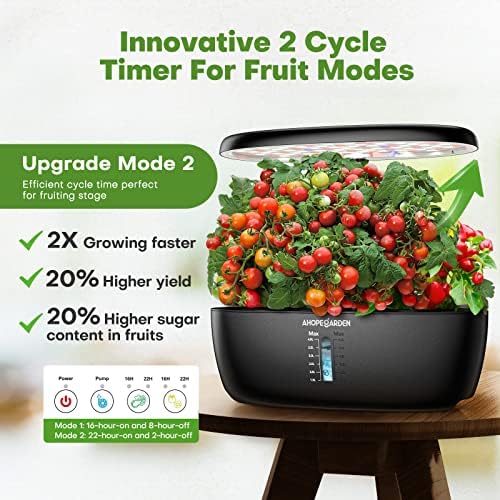 12-Pod Indoor Hydroponics Growing System with LED Light