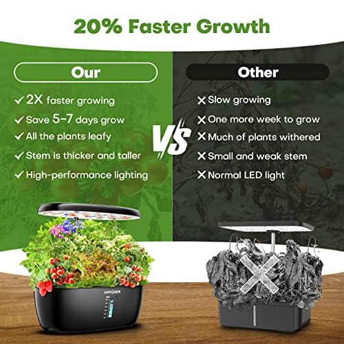 12-Pod Indoor Hydroponics Growing System with LED Light