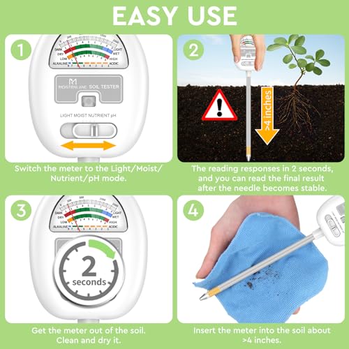 4-in-1 Soil Moisture and pH Meter