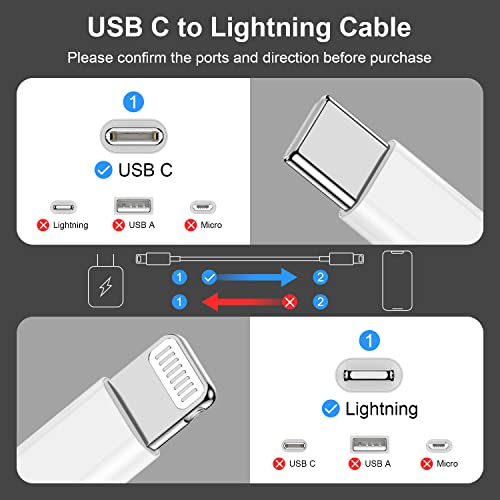 Dual 6ft MFi USB-C to Lightning Charger Cables