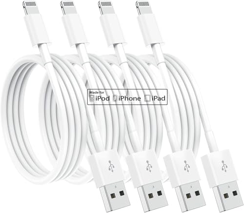 4-Pack Apple MFi Certified 6ft Charging Cables