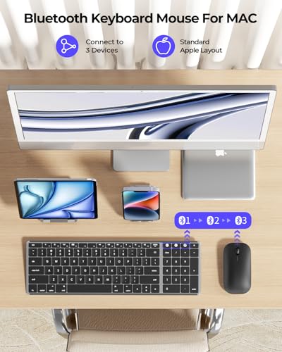 Rechargeable Bluetooth Keyboard and Mouse for Mac