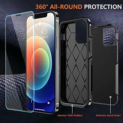 Military Grade iPhone 12/12 Pro Case with Screen Protectors