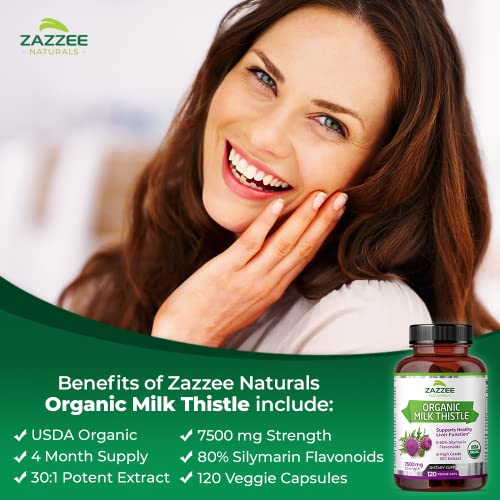 Organic Milk Thistle Extract Capsules - 7500mg Strength