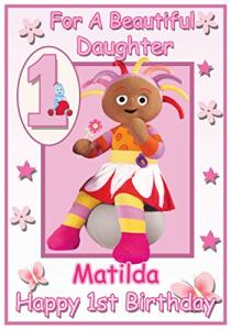 Upsy Daisy Pink Birthday Cards - In The Night Garden