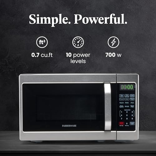 Compact Farberware Microwave Oven - 700 Watts, 0.7 Cu. Ft
