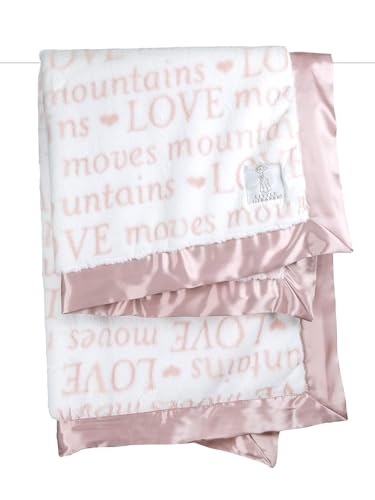 Little Giraffe Luxe LOVE Blanket, Dusty Pink 29"x35