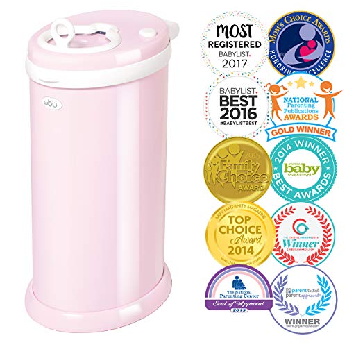 Ubbi Steel Odor Locking Diaper Pail, Pink