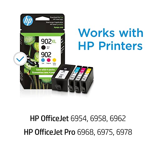 HP 902XL Ink Cartridges 4-Pack - Cyan, Magenta, Yellow, Black