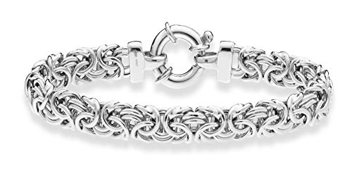 Miabella 925 Sterling Silver Classic Byzantine Bracelet