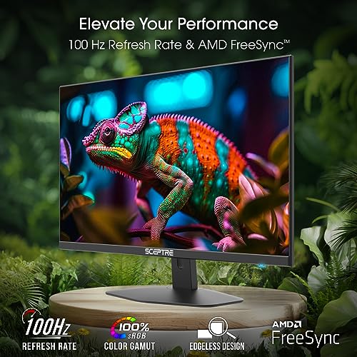 Sceptre 27-Inch Gaming Monitor, 100Hz, FreeSync, Black