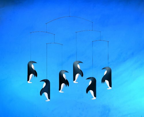 Handmade Penguin Mobile - 18" Nursery Decor