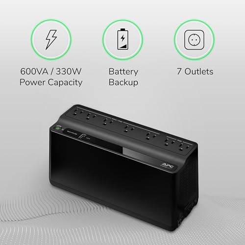 APC 600VA UPS Backup Battery & Surge Protector
