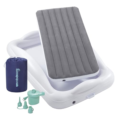Hiccapop Inflatable Toddler Travel Bed - Grey