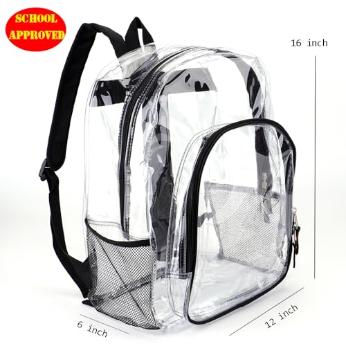 JOMPARO 12-Pack Heavy Duty Clear Backpacks