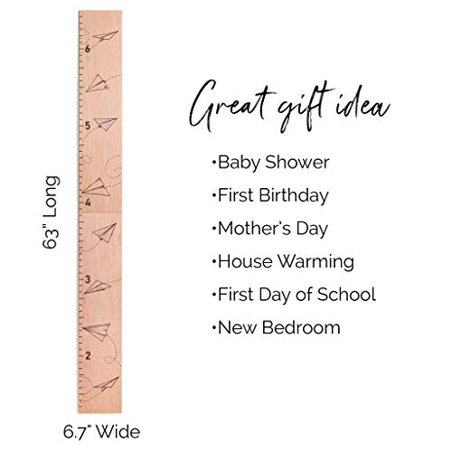 Wooden Kids Growth Chart - Airplane Design