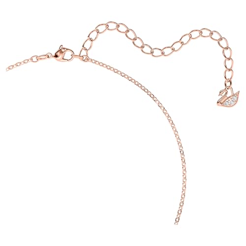 Swarovski Rose-Gold Swan Pendant Necklace with Black Crystal