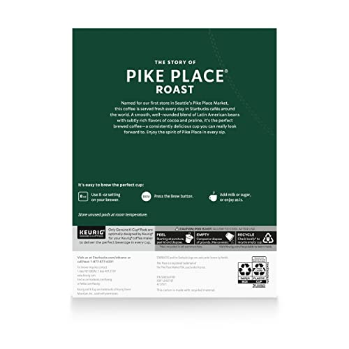 Starbucks Pike Place Roast K-Cup Pods, 96 Count