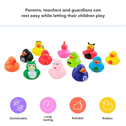 Kicko 50 Pack Assorted Rubber Ducks - Fun Party Favors