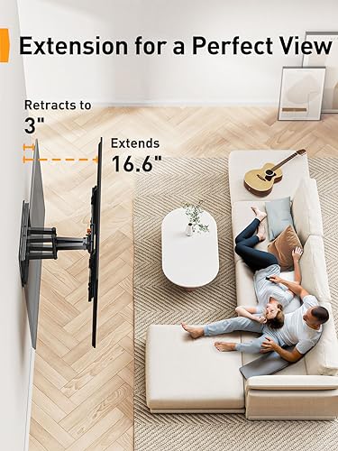 Perlegear Full Motion TV Wall Mount, Versatile Fit