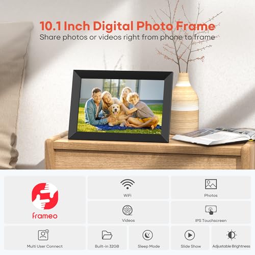 WiFi Digital Photo Frame - 10.1 Inch, 32GB Memory