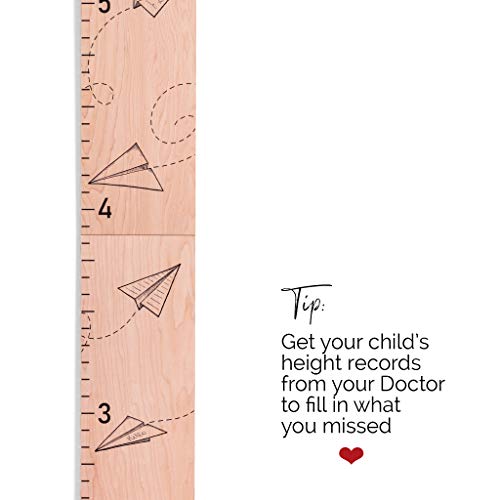 Wooden Kids Growth Chart - Airplane Design