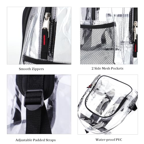 JOMPARO 12-Pack Heavy Duty Clear Backpacks