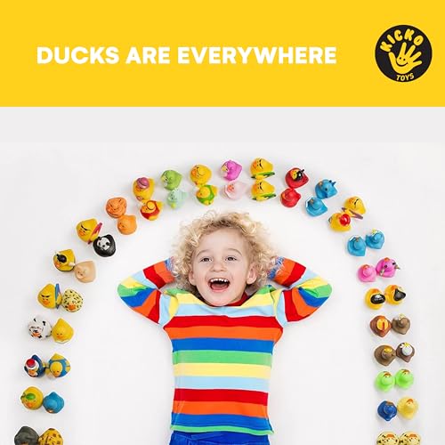 Kicko 50 Pack Assorted Rubber Ducks - Fun Party Favors