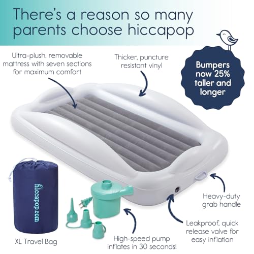 Hiccapop Inflatable Toddler Travel Bed - Grey