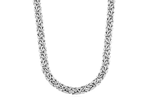 Miabella 925 Sterling Silver Byzantine Necklace - 20 Inch