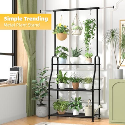 Stylish Metal 3-Tier Plant Stand for Home Garden