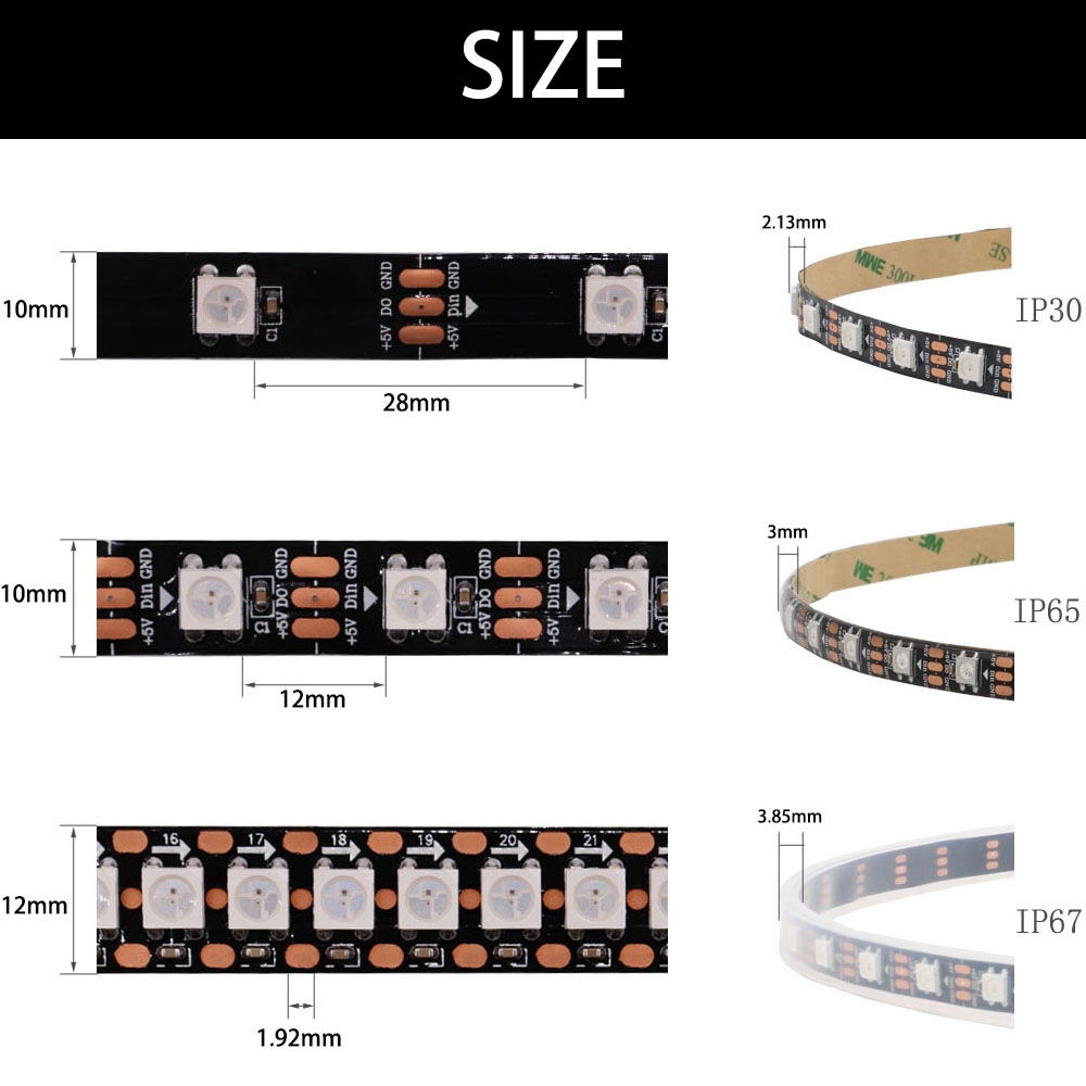 Smart RGB LED Strip with WS2812 IC