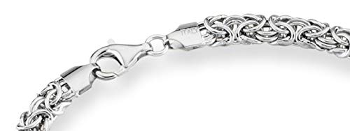 Miabella 925 Sterling Silver Byzantine Necklace - 20 Inch