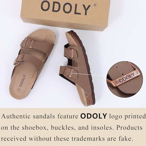 Adjustable Cork Footbed Slide Sandals for Women