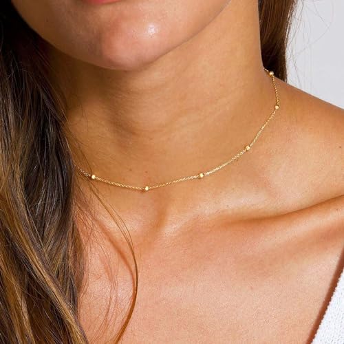 Trendy 14K Gold Initial Necklace for Women