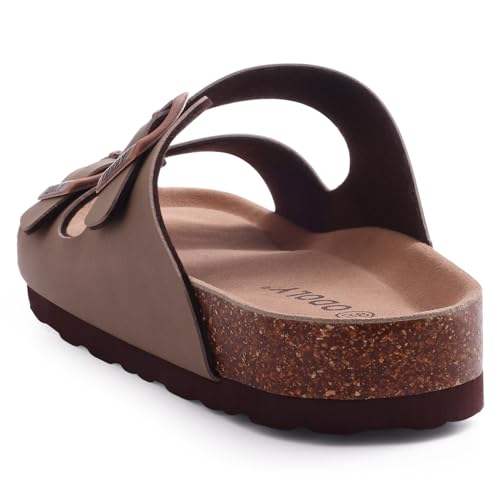 Adjustable Cork Footbed Slide Sandals for Women