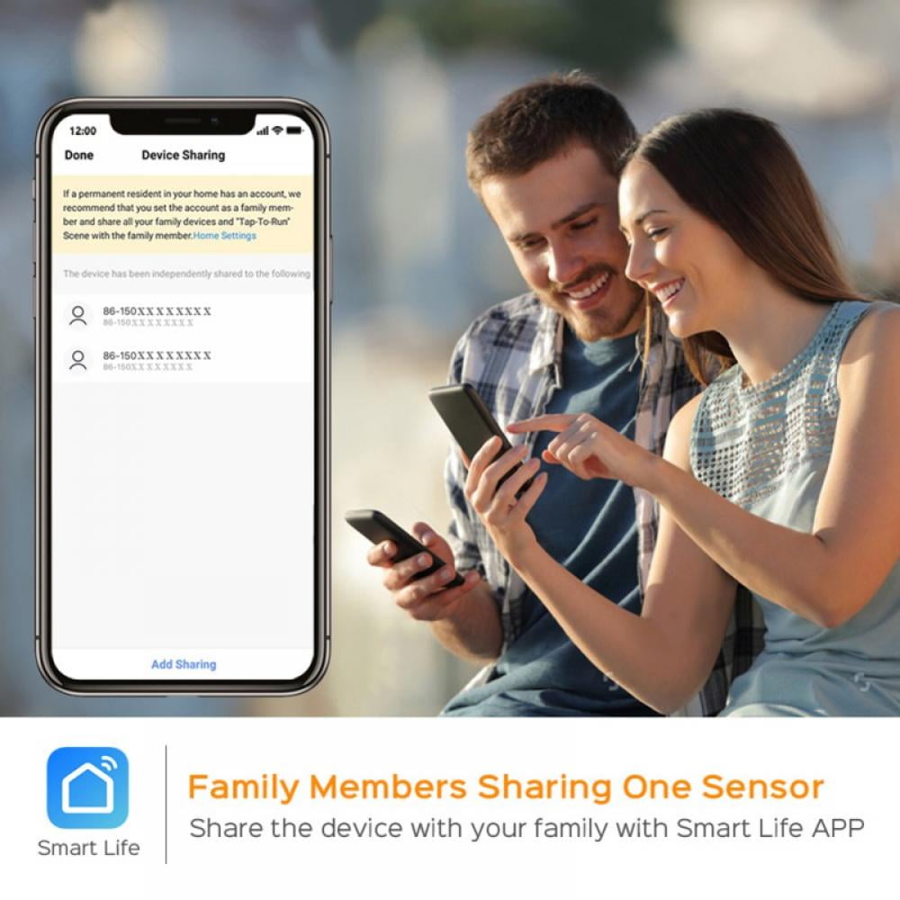 Smart WiFi Door Sensor Compatible with Alexa/Google - 2 Pack