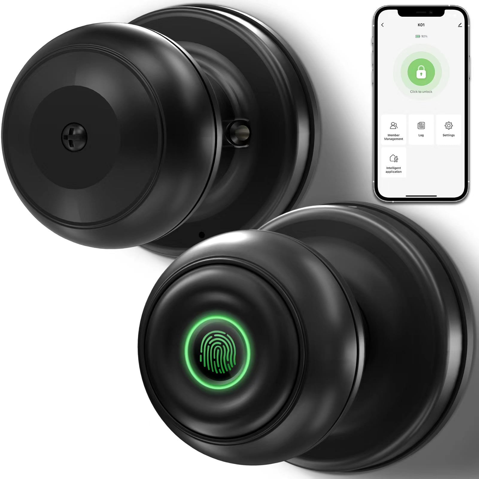 Smart Fingerprint Door Knob with App Control