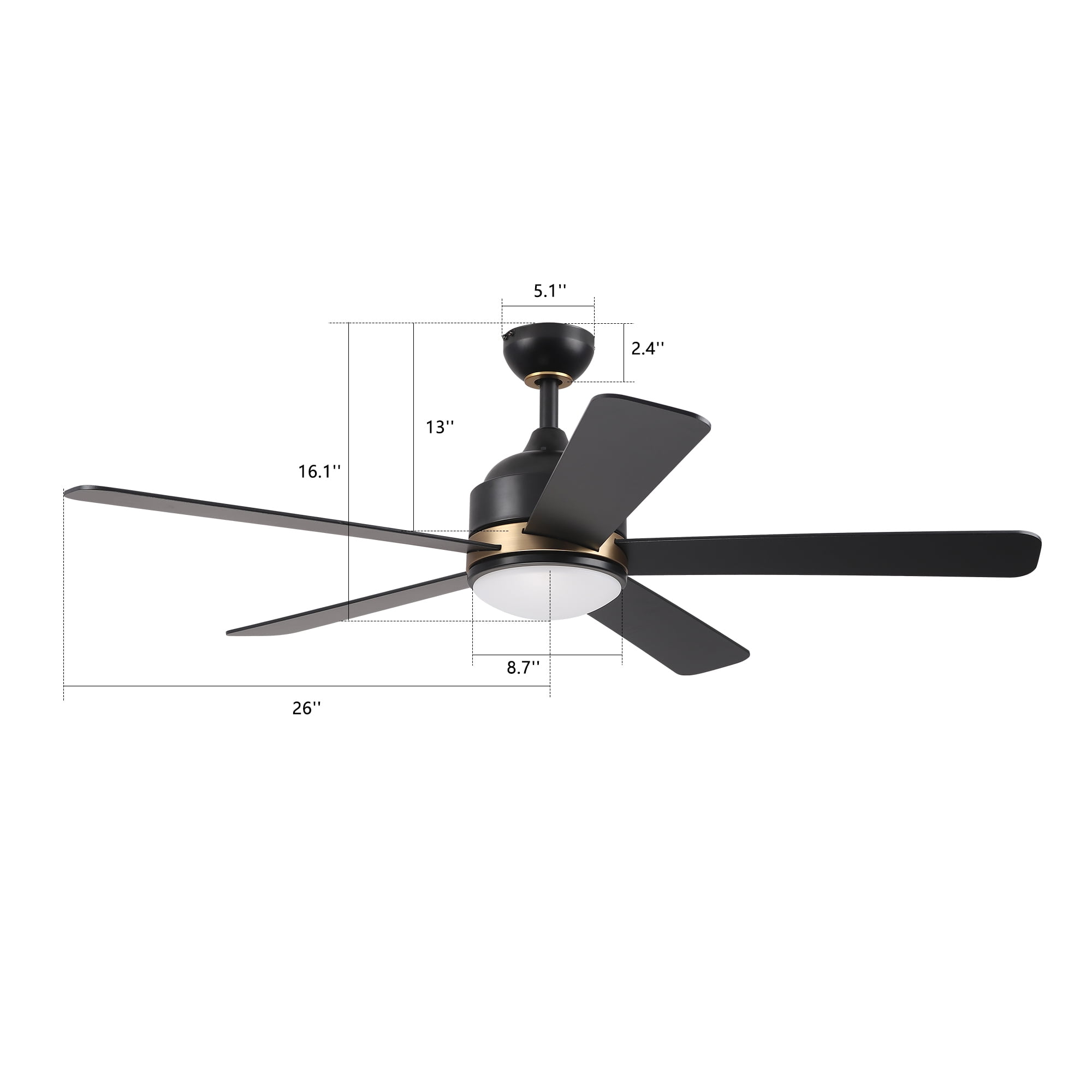Smart Ceiling Fan with LED Light Kit