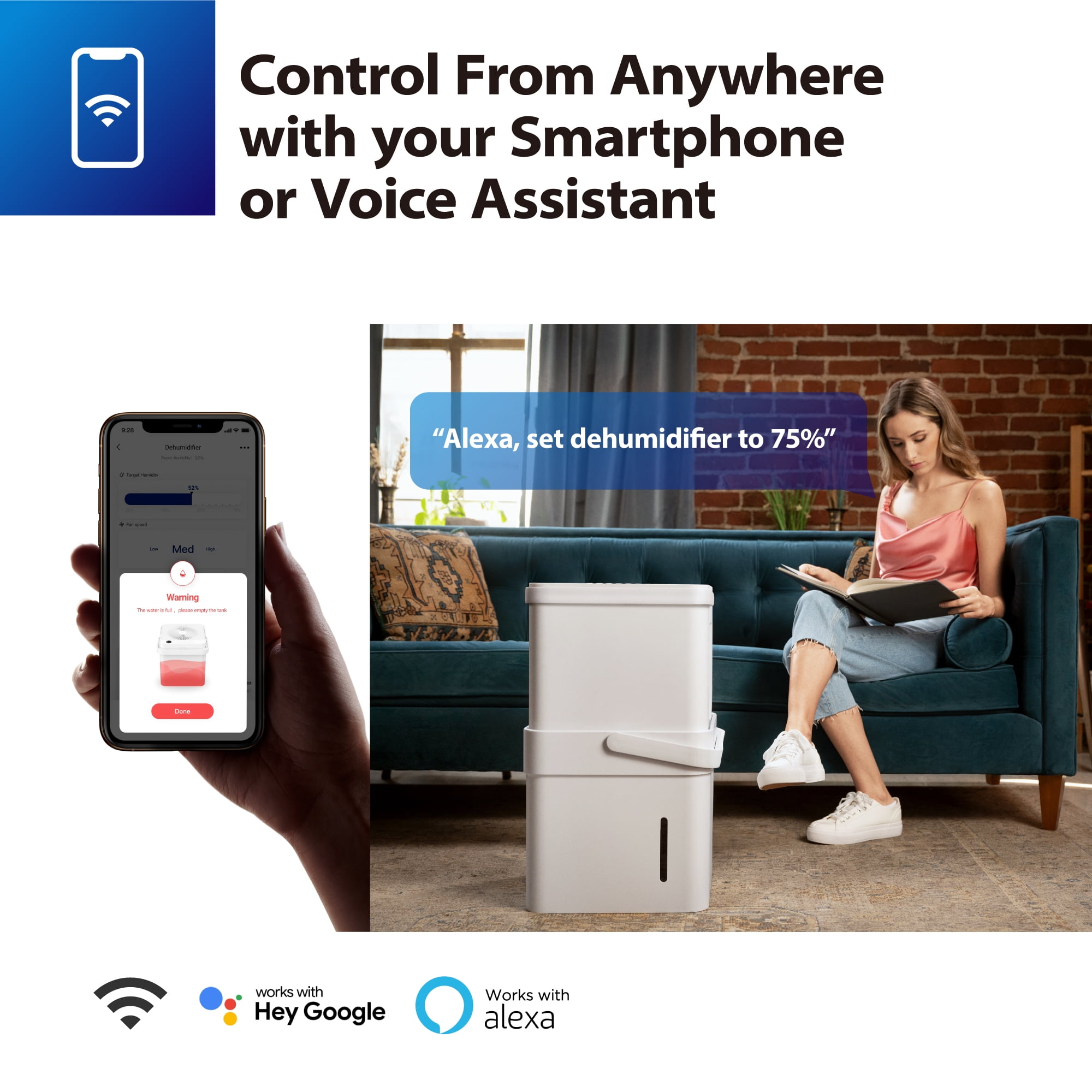 Midea Smart WiFi Dehumidifier - 20-Pint