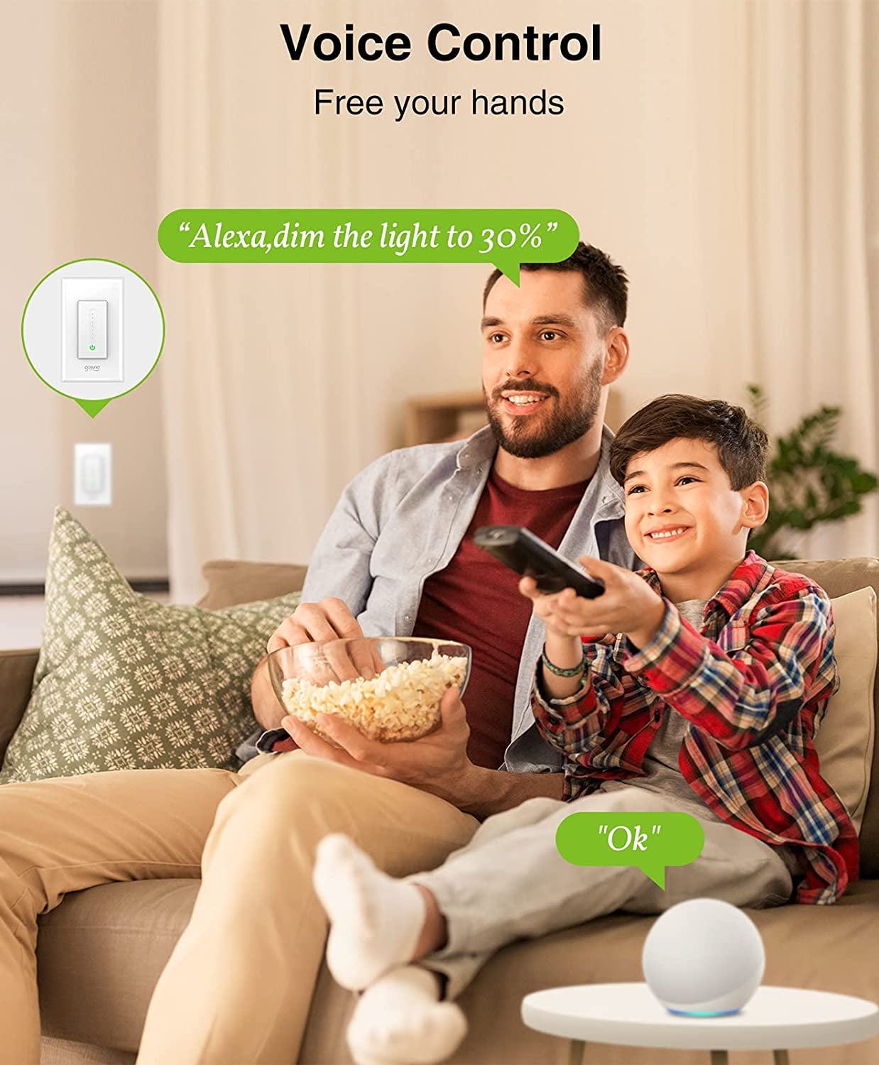 Wifi Smart Dimmer Switch for Alexa & Google Home