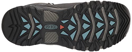 KEEN Women's Waterproof Hiking Boots, Magnet/Atlantic Blue, 8