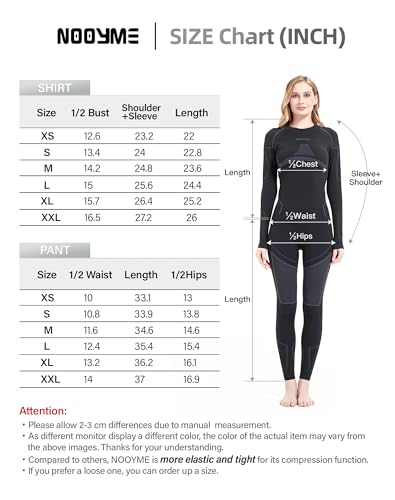 NOOYME Women's Thermal Long Johns, Cold Weather Base Layer