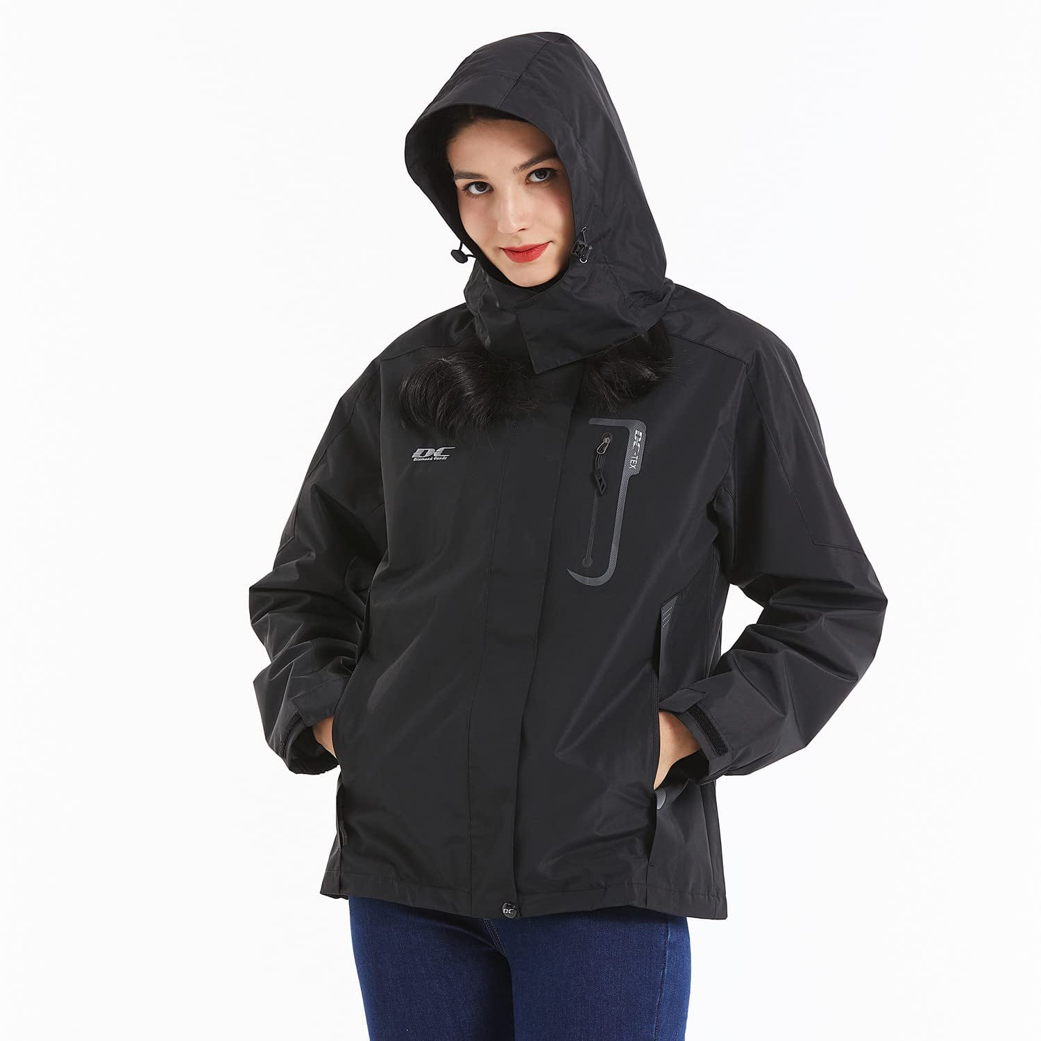 Lightweight Diamond Candy Women's Hooded Hiking Rain Jacket